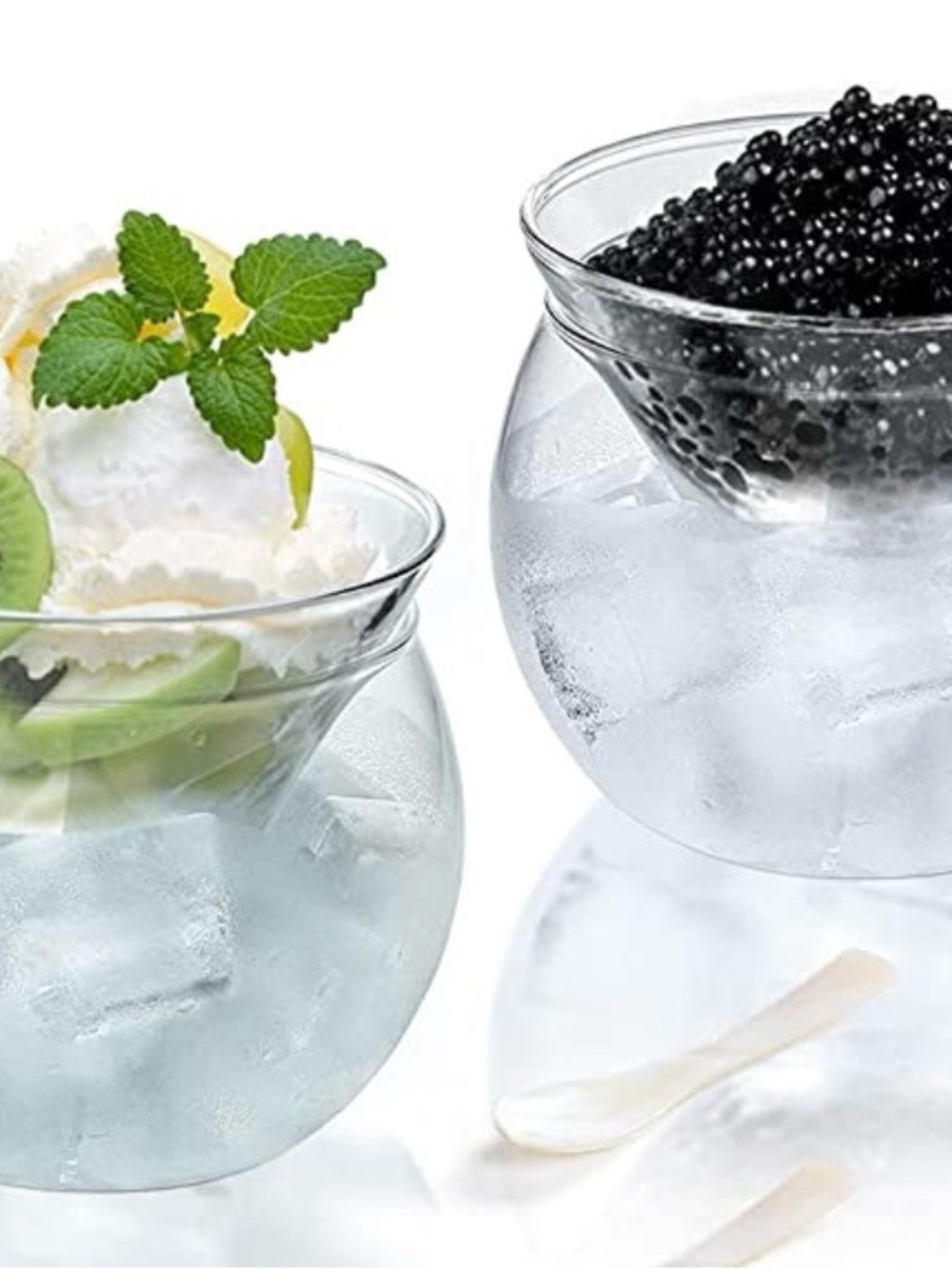 Clear Glass Dessert Bowls - Set of 2